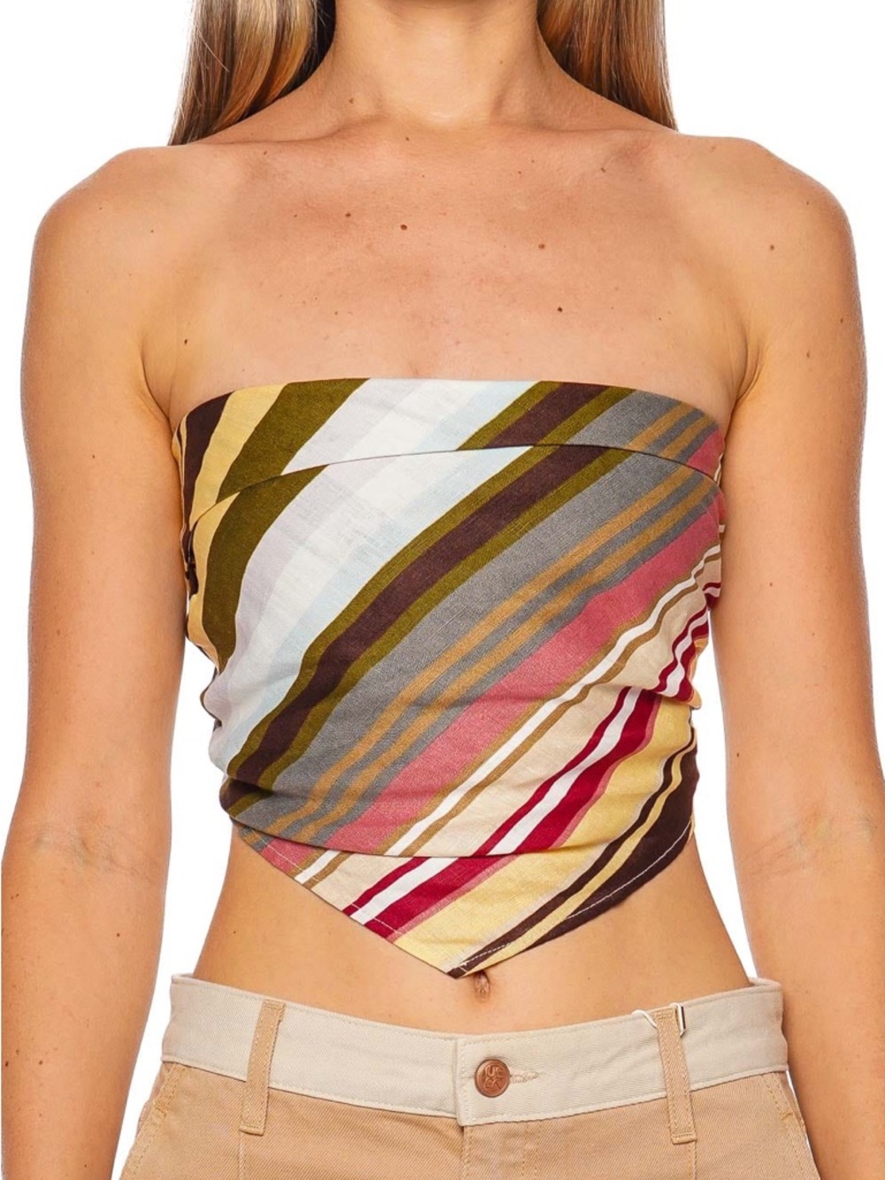 ❌SOLD❌FAITHFULL the brand Antibes Strapless Top Meleu Stripe Multi